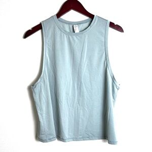 Spanx go lightly green notch back tank stretchy top workout athletic L
